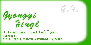 gyongyi hingl business card